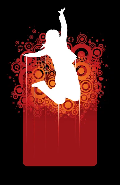 Jumping girl. — Stock Vector