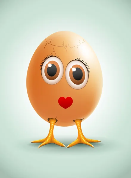 Lady ägg. vektor kvinnliga ägg karaktär — Stock vektor