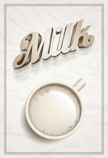 Tasse Milch Plakatvorlage — Stockvektor