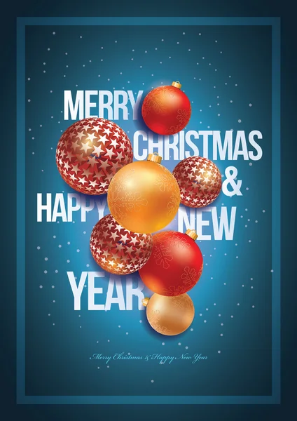 圣诞节和新年海报设计 — 图库矢量图片