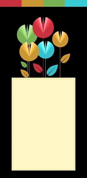 Tarjeta de felicitación de flores abstractas — Vector de stock