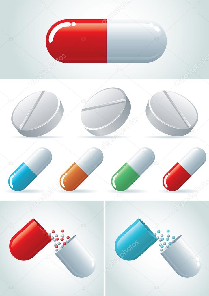 Pills icon set.
