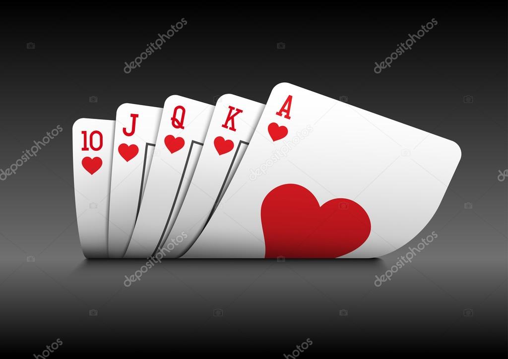Royal Flush poker cards on black