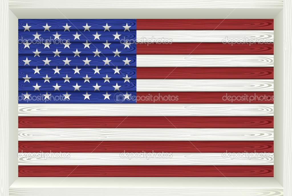 Wooden American Flag.