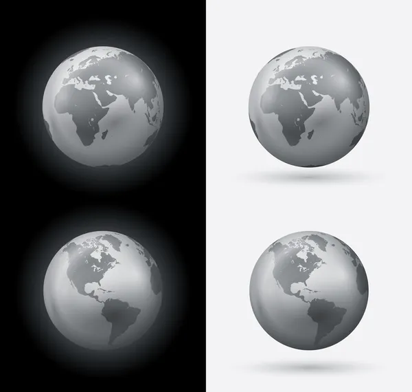 Silver World Sphere — Stock Vector