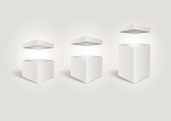 Ouvrir des boîtes blanches . — Image vectorielle