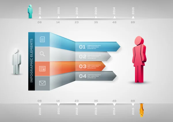 Modèle d'infographie de flèche de perspective — Image vectorielle