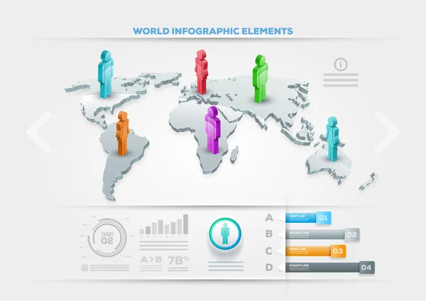 Templat desain infografis - Stok Vektor