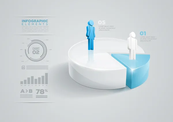 Graphique à secteurs infographie design — Image vectorielle