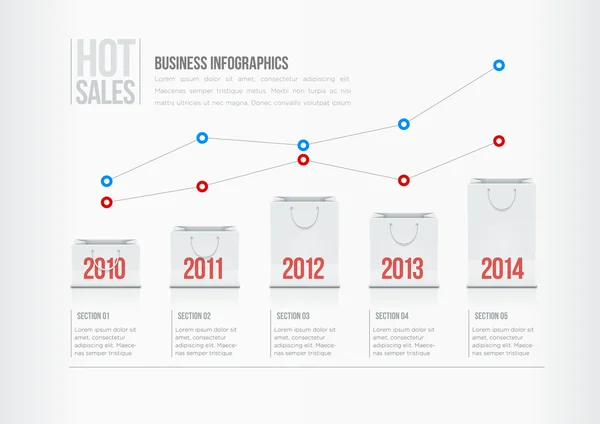 Infografis Bag Belanja - Stok Vektor