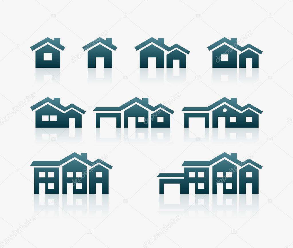 Vector various house icon set.