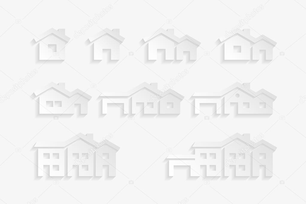 Vector various house icon set.