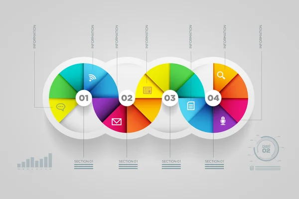 Plantilla de diseño infográfico de forma circular . — Archivo Imágenes Vectoriales