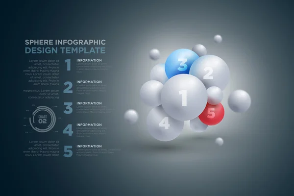 Vorlage für Sphere-Infografiken — Stockvektor