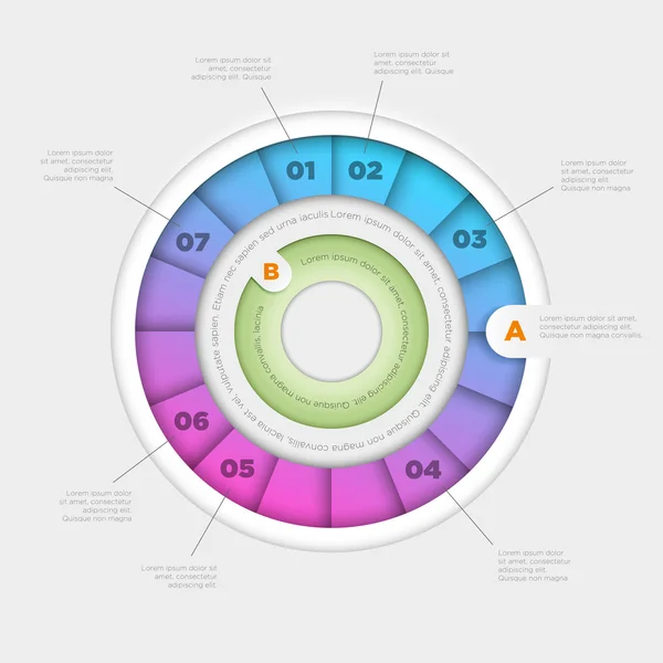 Infografía gráfica de pastel colorido — Vector de stock