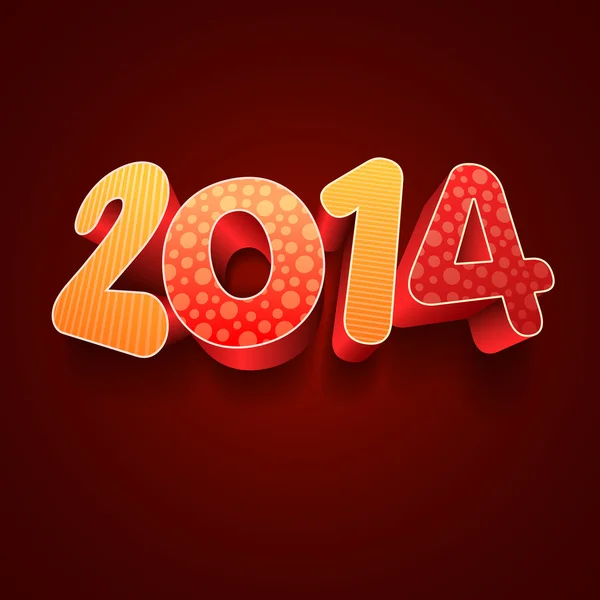 Año 2014 3D — Vector de stock