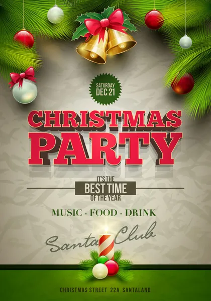 Christmas Party Poster — Stock Vector