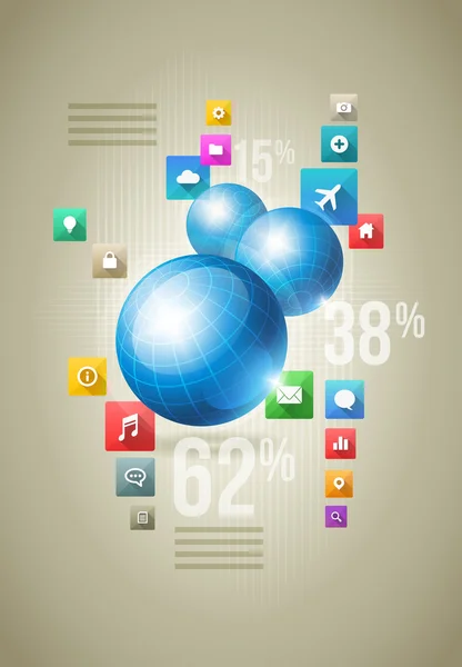 Globes lay-out — Stockvector