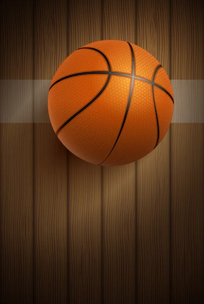 Basketbal bal op verdieping — Stockvector