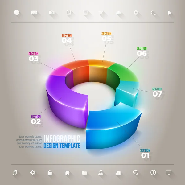 Pie Chart Infographic — Stock Vector
