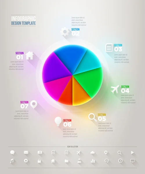 Infografía de la carta de pastel — Vector de stock