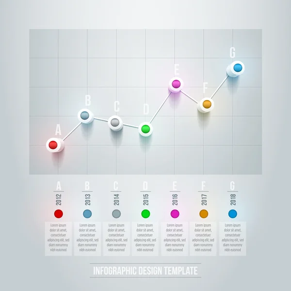 Lijn grafiek infographic — Stockvector