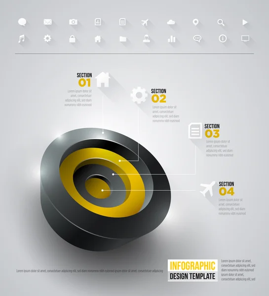 3D infographic κύκλο — Διανυσματικό Αρχείο