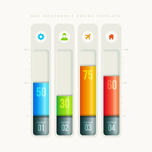 Bar infographic ontwerpsjabloon — Stockvector