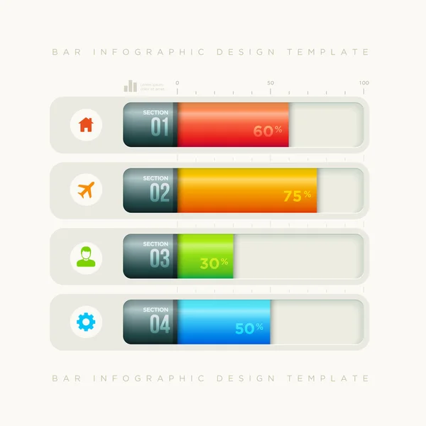 Bar-Infografik-Design-Vorlage — Stockvektor