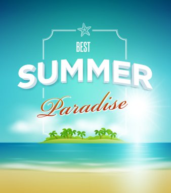 Yaz cennet poster tasarım şablonu