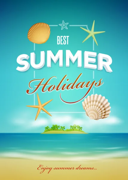 Summer poster design template — Stock Vector