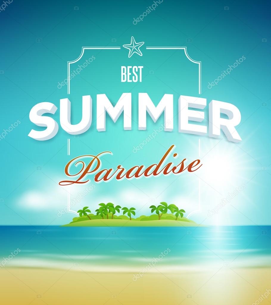 Summer paradise poster design template