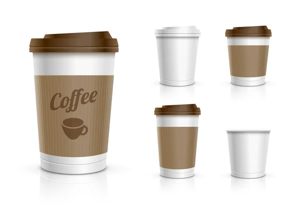 Wegwerp cup set — Stockvector