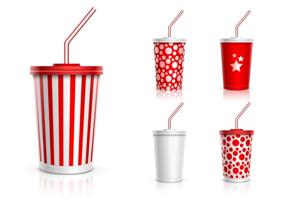 Wegwerp cup set — Stockvector