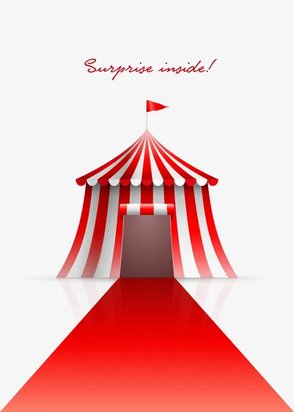 Tente de cirque et tapis rouge — Image vectorielle