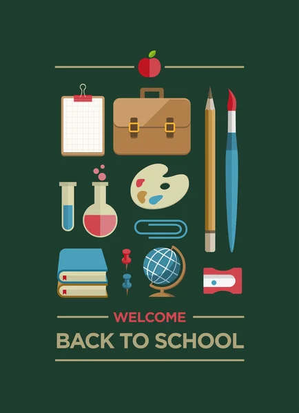 Välkommen tillbaka till skolan affisch — Stock vektor