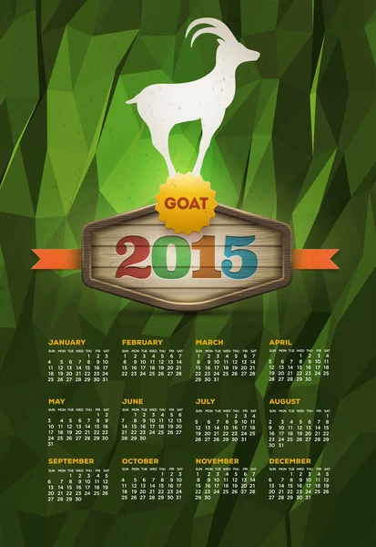 Year of the Goat 2015 Calendar — Stock Vector