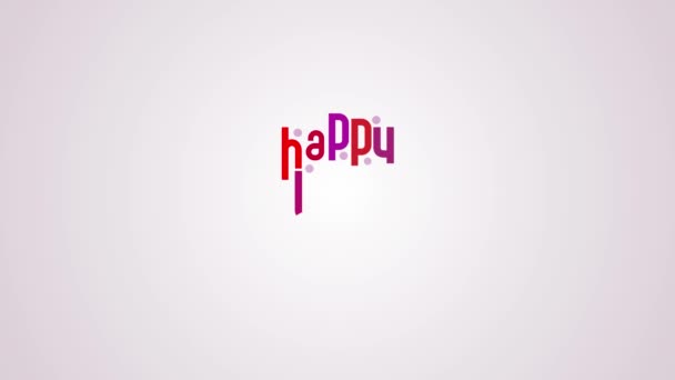 Happy Birthday Greetings Typographic Loop Animation High Quality Footage — Stockvideo