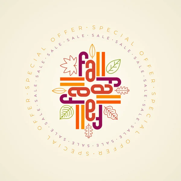 Autumn Sale Concept Typographic Design Special Colorful Typographic Vector Design — Archivo Imágenes Vectoriales