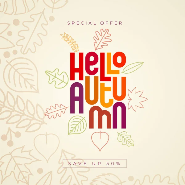 Autumn Sale Concept Typographic Design Special Colorful Typographic Vector Design — Stockový vektor