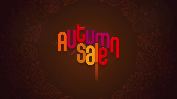 Autumn Sale Concept Typographic Design Special Colorful Typographic Vertical Loop — Stok video
