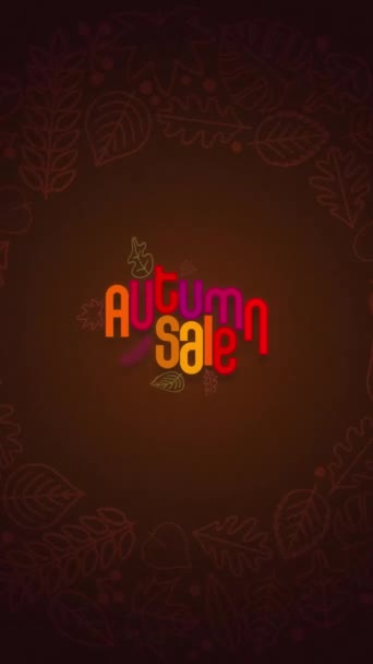 Autumn Sale Concept Typographic Design Special Colorful Typographic Vertical Loop — Vídeos de Stock