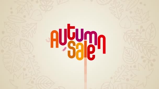 Autumn Sale Concept Typographic Design Special Colorful Typographic Loop Animation — Vídeo de stock