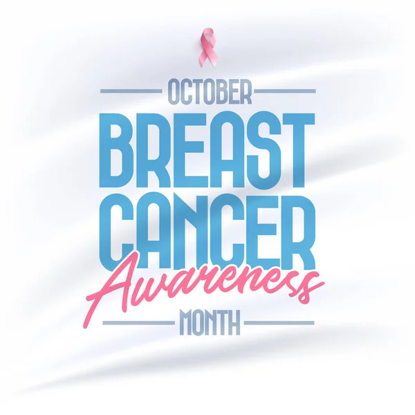 Breast Cancer Awareness Month Typographic Design Vector — Stockový vektor