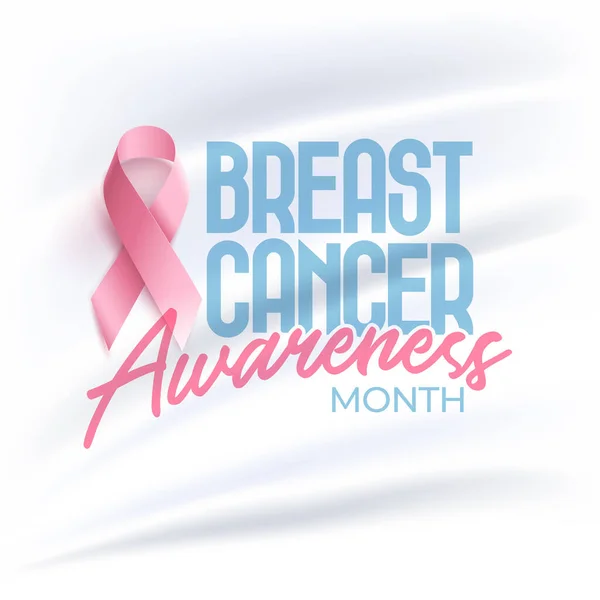 Breast Cancer Awareness Month Typographic Design Vector — ストックベクタ