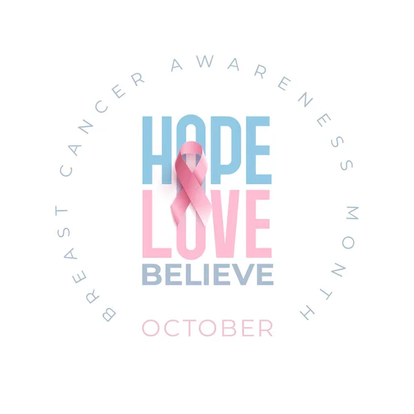 Breast Cancer Awareness Month Typographic Design Vector Every November Celebrated — ストックベクタ
