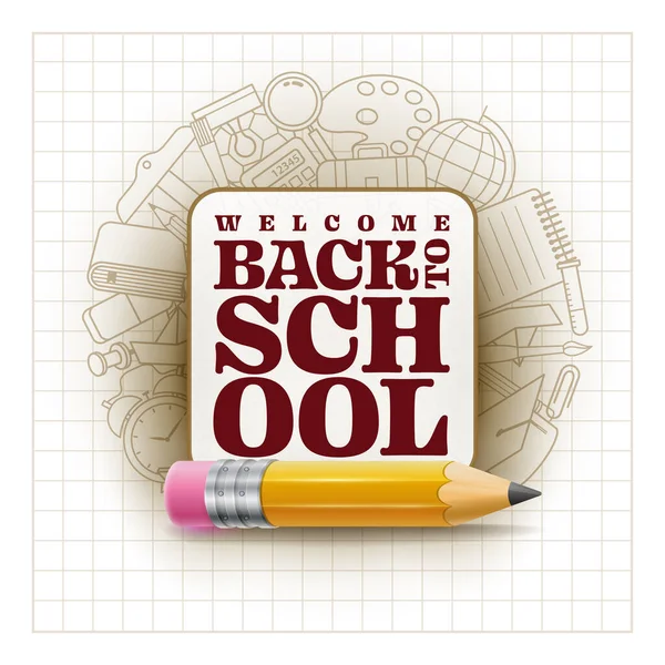 Vector Design Welcome Back School Typography Editable Layered Vector File Stock Vector