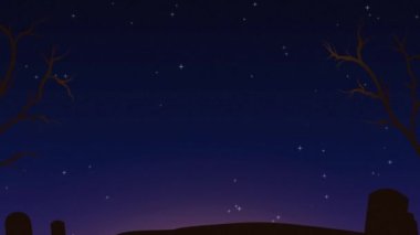 Creepy Halloween midnight cartoon loop animation. High quality 4k footage.