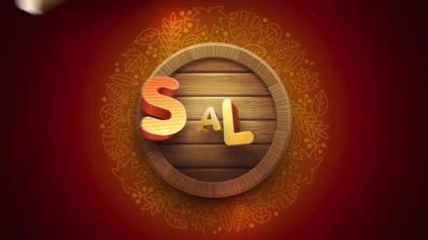 Autumn Sale Concept Typographic Design Special Colorful Typographic Loop Animation — Stok Video