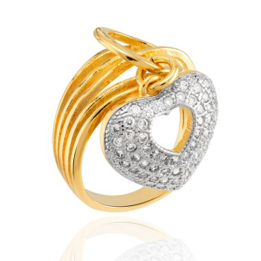 Elmaslı 18k altın yüzük